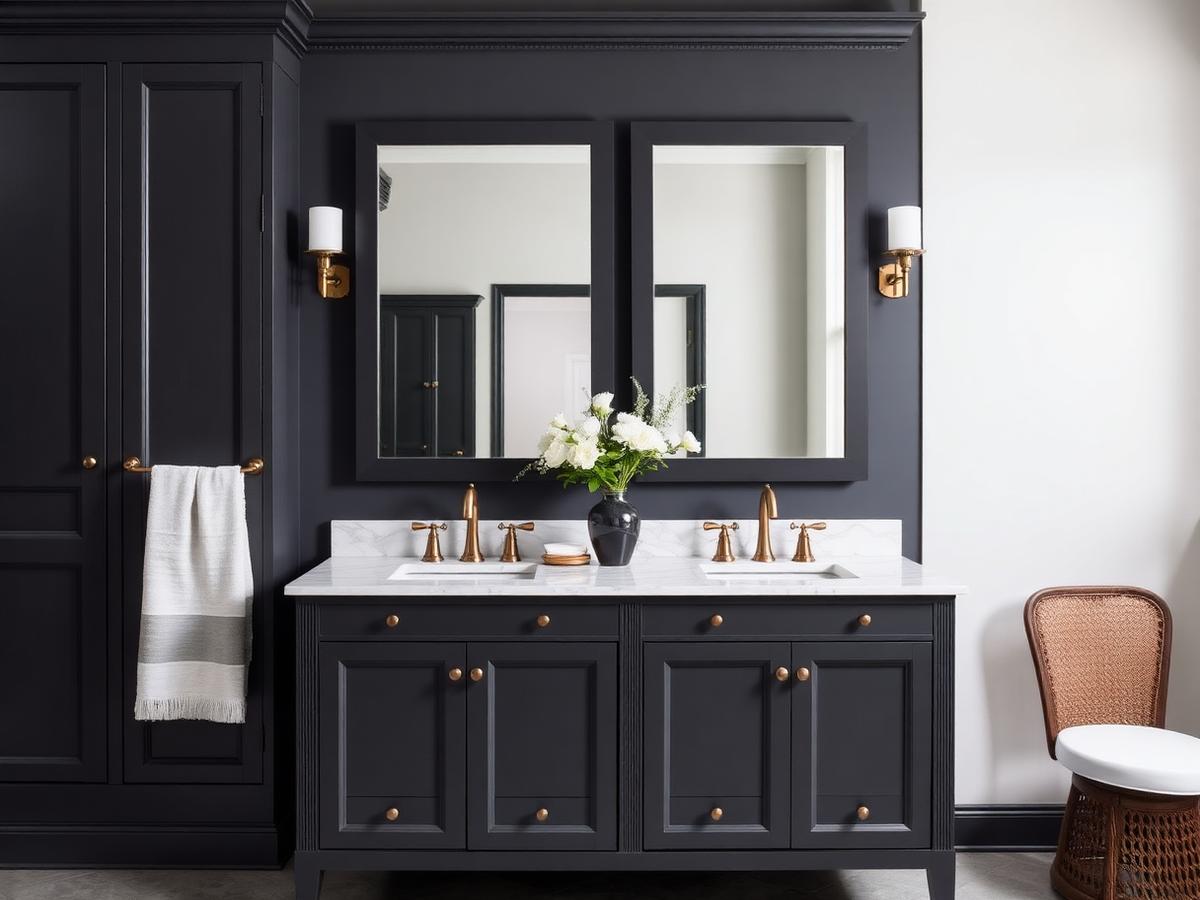 Placeholder image of a charcoal double bathroom vanity